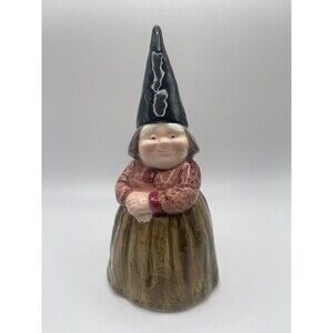 Vintage 1979 Gorham Unieboek, B.V.  Ceramic Female Gnome 6” Collective Bell